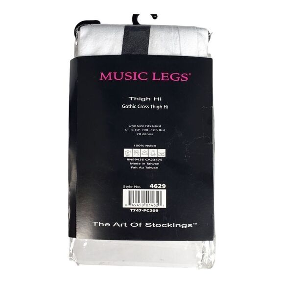 Music Legs Nun Costume Size S/M Black White Halloween Party Cosplay Sexy New - Picture 6 of 9